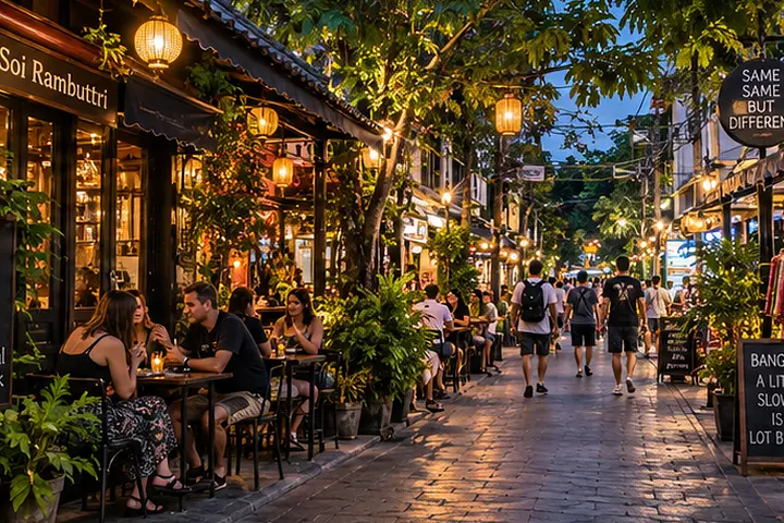 Rambuttri Road / Soi Rambuttri · evening view