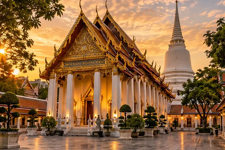 Wat Bowonniwet · tampilan malam