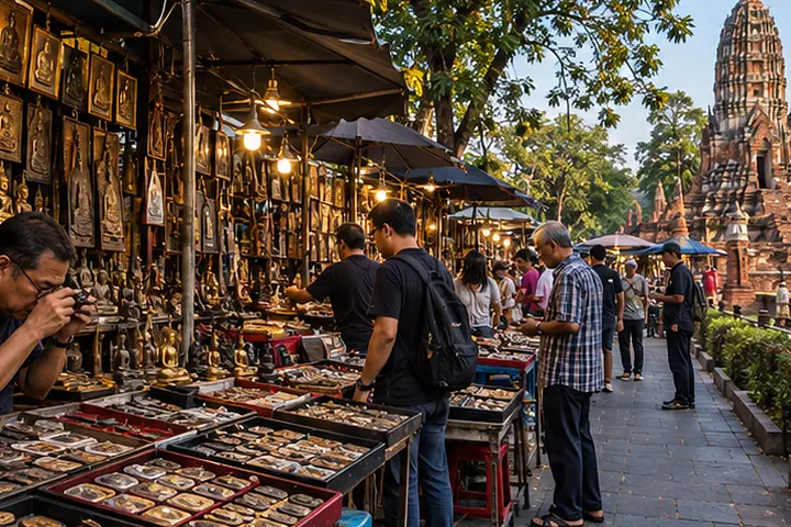 Wat Mahathat & Amulet Market · Abendansicht