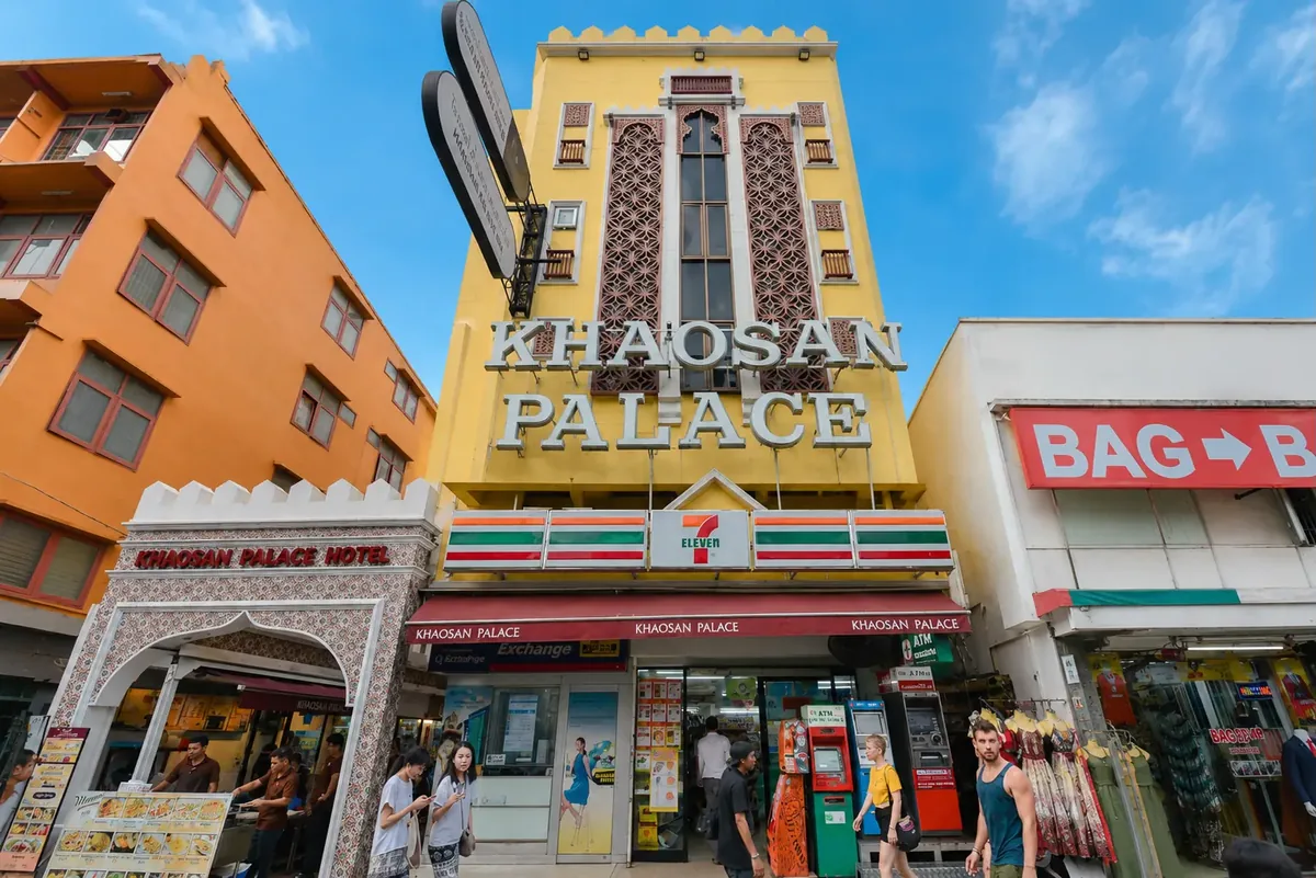 Khaosan Palace Hotel exterior on Khaosan Road in Bangkok
