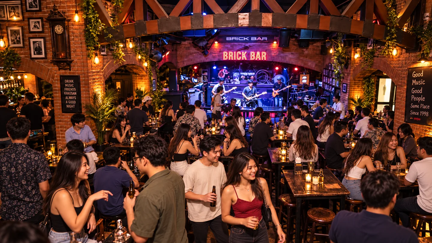 Brick Bar near Khaosan Palace Hotel Bangkok · restaurant view 1
